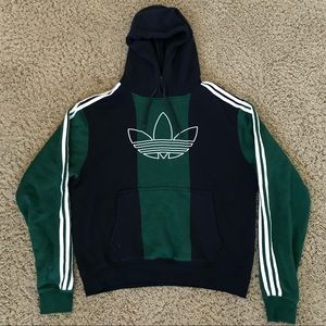 Green and navy blue adidas hoodie